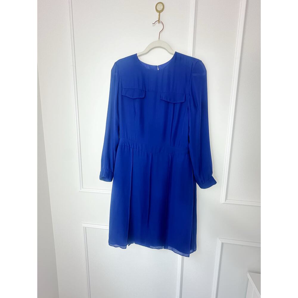 Jenni Kayne Blue Silk Long Sleeve Dress Size M
